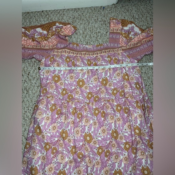 THML Pink and Brown Floral Midi Dress - Picture 6 of 7